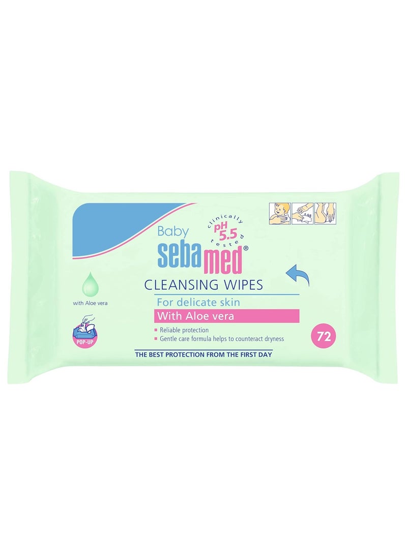Sebamed Baby Cleansing Wet Wipes With Aloe Vera 72 Pieces Pack